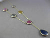 ANTIQUE 20.0CT EXTRA FACET MULTI COLOR SAPPHIRE 14KT YELLOW GOLD LARIAT NECKLACE