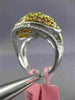 EXTRA LARGE 3.88CT WHITE & FANCY YELLOW DIAMOND 18KT TWO TONE GOLD CLUSTER RING