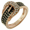ESTATE .50CT WHITE & CHOCOLATE FANCY DIAMOND 14KT ROSE GOLD 3D BELT FUN RING