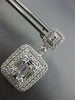 LARGE 3.41CT DIAMOND 18KT WHITE GOLD ROUND & BAGUETTE DOUBLE HALO STUD EARRINGS