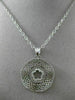 ANTIQUE .20CT DIAMOND 14K WHITE GOLD FILIGREE 5 CLOVER FLOWER FLOATING PENDANT