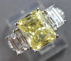 LARGE 4.6CT SYNTHETIC WHITE & FANCY YELLOW DIAMOND 14KT YELLOW GOLD RING #28142