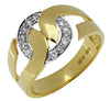 ESTATE WIDE .22CT DIAMOND 14KT YELLOW GOLD CLASSIC CIRCULAR LOVE KNOT FUN RING