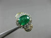 ESTATE 1.82CT ROUND & BAGUETTE DIAMOND & AAA EMERALD 14K TWO TONE GOLD HALO RING