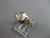 ANTIQUE ART DECO .16CT OLD MINE DIAMOND & AAA RUBY 18K WHITE GOLD 3D RING #27470