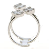 LARGE .73CT DIAMOND 18K WHITE GOLD ROUND & BAGUETTE MULTI SQUARE ETOILE FUN RING