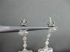 ANTIQUE LARGE 13.33CTW DIAMOND & AAA SAPPHIRE 18KT WHITE GOLD HANGING EARRINGS