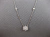 ESTATE .90CT DIAMOND 14KT WHITE GOLD 3D FLOWER BY THE YARD LOVE NECKLACE #27599