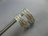 WIDE 1.5CT DIAMOND 14KT WHITE GOLD 2 ROW CHANNEL OVAL LEVERBACK HANGING EARRINGS