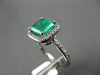 LARGE 2.59CT DIAMOND & AAA EMERALD 14KT WHITE GOLD SQUARE HALO ENGAGEMENT RING