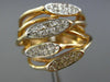 ESTATE LARGE .50CT DIAMOND 14K ROSE GOLD 3D MULTI ROW CRISS CROSS PAVE LOVE RING