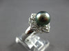 WIDE .12CT DIAMOND & AAA TAHITIAN PEARL 14KT WHITE GOLD 3D MULTI HEART LOVE RING