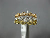 ESTATE WIDE .35CT DIAMOND 14KT TRI COLOR GOLD FILIGREE MILGRAIN STACKABLE RING