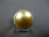 LARGE .44CT DIAMOND & AAA GOLDEN SOUTH SEA PEARL 18K YELLOW GOLD ROUND HALO RING