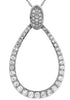 .66CT DIAMOND 14KT WHITE GOLD ROUND GRADUATING TEAR DROP LOVE FLOATING PENDANT