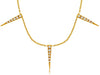 ESTATE .15CT DIAMOND 14KT YELLOW GOLD ROUND GRADUATING BY THE YARD BAR NECKLACE