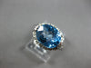 LARGE 3.21CT DIAMOND & AAA BLUE TOPAZ 14KT WHITE GOLD OVAL & ROUND FILIGREE RING