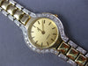 LARGE 2.5CT DIAMOND 14KT 2 TONE GOLD CIRCULAR A QUARTZ SWISS WOMENS WATCH #27368