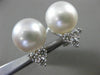 ESTATE .60CT DIAMOND 18K WHITE GOLD AAA SOUTH SEA PEARL 3 STONE CLIP ON EARRINGS