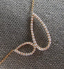 ESTATE .24CT DIAMOND 14KT ROSE GOLD 3D DOUBLE TEAR DROP BUTTERFLY LOVE NECKLACE