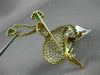 ESTATE LARGE 3.30CT DIAMOND & AAA EMERALD 14KT YELLOW GOLD BALLERINA BROOCH PIN