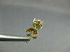 ESTATE .33CT DIAMOND 14KT 2 TONE GOLD ROUND SOLITAIRE HALO CLUSTER STUD EARRINGS