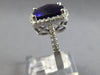 LARGE 6.03CT DIAMOND & AAA AMETHYST 14KT WHITE GOLD 3D CUSHION & ROUND HALO RING