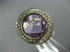 ESTATE LARGE 4.51CT WHITE CHOCOLATE FANCY DIAMOND AMETHYST 14KT YELLOW GOLD RING