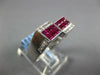 1.54CT DIAMOND & AAA RUBY 18KT WHITE GOLD 3D ROUND & PRINCESS DOUBLE SQUARE RING