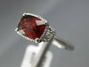 1.76CT DIAMOND & AAA GARNET 14KT WHITE GOLD CUSHION & ROUND SQUARE FILIGREE RING