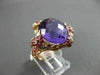 ANTIQUE EXTRA LARGE 12.14CT MULTI COLOR DIAMOND & GEMSTONES 18KT ROSE GOLD RING