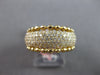 WIDE .71CT DIAMOND 14KT YELLOW GOLD PAVE BEADED SEMI ETERNITY ANNIVERSARY RING