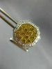 ESTATE LARGE 1.5CT WHITE & INTENSE FANCY YELLOW DIAMOND 18K WHITE GOLD CUFFLINKS