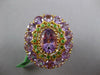 EXTRA LARGE 27.1CT AAA AMETHYST & AAA TSAVORITE 18K YELLOW GOLD OVAL FLOWER RING