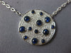 LARGE .94CT DIAMOND & AAA SAPPHIRE 18KT WHITE GOLD CIRCULAR PAVE ETOILE PENDANT