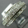 ESTATE 1.26CT DIAMOND 18K WHITE GOLD 3D THREE ROW SEMI ETERNITY ANNIVERSARY RING
