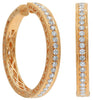 ESTATE 1.33CT DIAMOND 18KT ROSE GOLD 3D CLASSIC FILIGREE HOOP HANGING EARRINGS