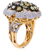 EXTRA LARGE 3.80CT WHITE & MULTI COLOR MULTI SHAPE DIAMOND 18KT ROSE GOLD RING