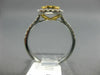 ESTATE .79CT WHITE & FANCY YELLOW DIAMOND 14K TWO TONE 3D GOLD PROMISE LOVE RING