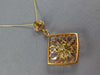 1.43CT WHITE & FANCY YELLOW DIAMOND 18KT ROSE GOLD OPEN FILIGREE SQUARE PENDANT
