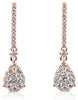ESTATE 1.15CT DIAMOND 14KT ROSE GOLD CLASSIC CLUSTER TEAR DROP HANGING EARRINGS