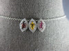 .54CT DIAMOND & AAA MULTI GEM 14K WHITE GOLD MARQUISE SHAPE & ROUND HALO PENDANT