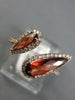 1.82CT DIAMOND & AAA GARNET 14KT ROSE GOLD 3D PEAR SHAPE CRISS CROSS LOVE RING