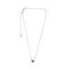 .43CT DIAMOND & AAA TSAVORITE 14KT WHITE GOLD 3 STONE HEART SHAPE LOVE NECKLACE