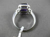 ESTATE WIDE 3.16CTW DIAMOND & AAA EXTRA FACET AMETHYST 14KT WHITE GOLD HALO RING