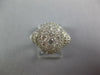 ESTATE LARGE 2.06CT DIAMOND 18K WHITE GOLD CLUSTER OVAL FILIGREE ENGAGEMENT RING