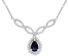 .78CT DIAMOND & AAA SAPPHIRE 14KT WHITE GOLD PEAR SHAPE DOUBLE INFINITY NECKLACE