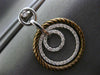 ESTATE LARGE 1.0CT DIAMOND 14K WHITE & BROWN GOLD CIRCLE OF LIFE ETOILE EARRINGS