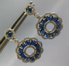2.94CT DIAMOND & AAA CABOCHON SAPPHIRE 14KT WHITE GOLD FLOWER HANGING EARRINGS