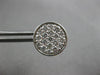 ESTATE LARGE 1.35CT DIAMOND 18KT WHITE GOLD CLASSIC PAVE CIRCULAR STUD EARRINGS